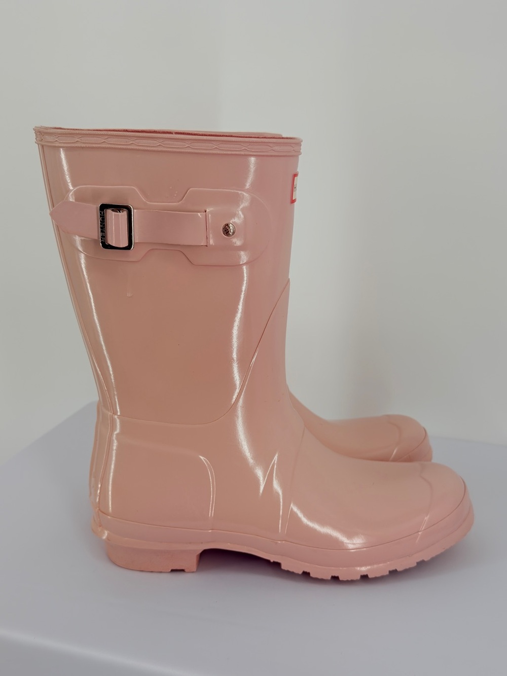 Hunter Original Short Gloss Pink Rain Boots Women’s Size 11 - Picture 5 of 7